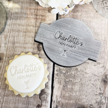 Personalised Hen Night Acrylic Icing Embosser Cupcakes Cakes Biscuits, 5 of 5