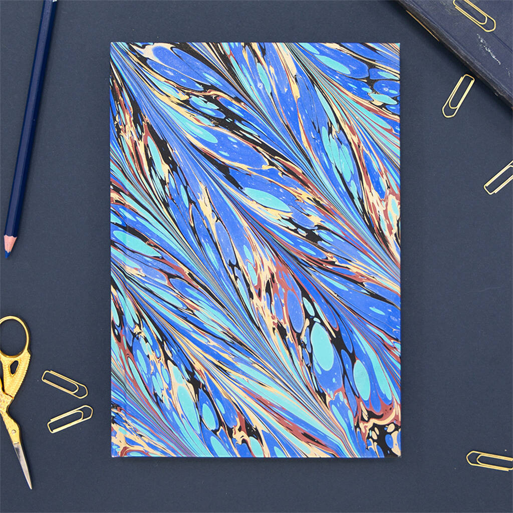 Personalised Hand Marbled Feather Journal, 1 of 5