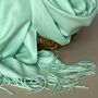 Super Soft Plain Pashmina Style Scarf In Mint, thumbnail 3 of 4