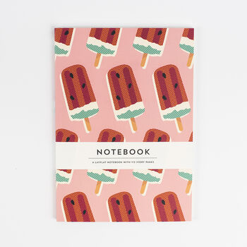 Watermelon Lolly Pattern Paperback Swiss Bound Notebook, 5 of 8