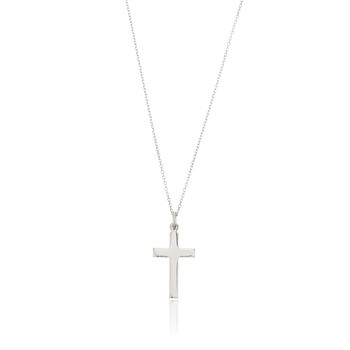 Men's Solid Silver Or Gold Cross Pendant Necklace, 5 of 8