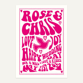 Retro Gig Style Wedding Personalised Print, 7 of 11