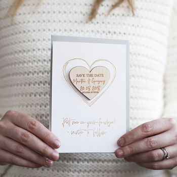 Luxury Save The Date Heart Magnet Cards, 3 of 9