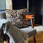 Luxury Velvet Cushion Autumn Graphite And Gold Optional Piping, thumbnail 4 of 9
