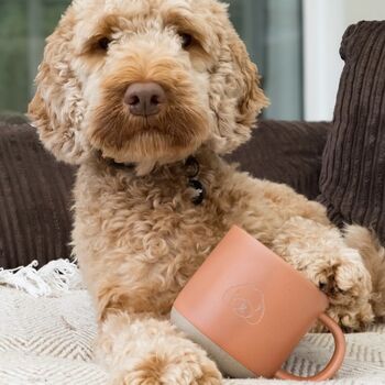 Cockapoo/ Cavapoo/ Maltipoo Engraved Orange Ceramic Tea/ Coffee Mug, 3 of 8