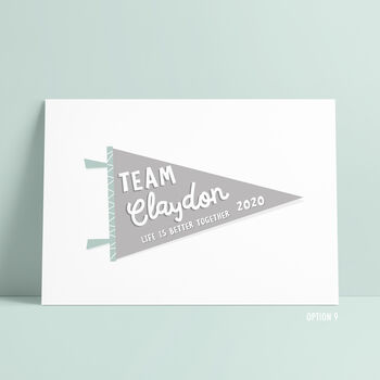 Family Name Personalised Pennant Print, 11 of 12