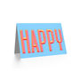 Retro Style Bright Word Happy Birthday Card, thumbnail 2 of 4