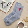 Lobster Wool Socks Embroidered Gift For Coastal Lovers, thumbnail 3 of 12