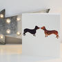 Smooth Haired Dachshund Greetings Card, thumbnail 1 of 2