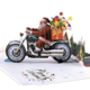 Pop Up 3D Santa Motorbike Delivery Card, thumbnail 3 of 3