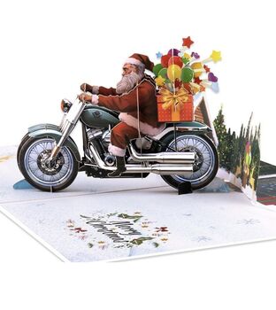 Pop Up 3D Santa Motorbike Delivery Card, 3 of 3