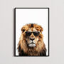 Lion In Sunglasses Print, thumbnail 1 of 7