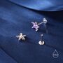 Sterling Silver Purple Amethyst Cz Flower Flat Back Earrings, thumbnail 3 of 8