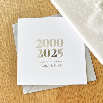 25th Silver Wedding Anniversary Personalised Card, 2 of 2