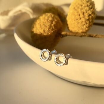 Small Textured Circle Studs, 6 of 11