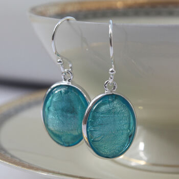 Murano Glass and Silver Oval Earrings, 2 of 12