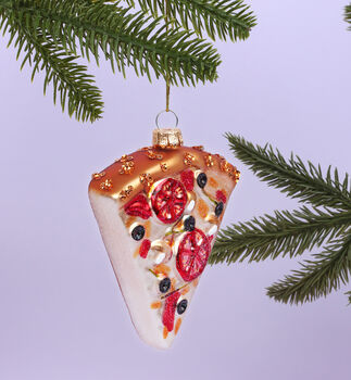 G Decor Glass Slice Of Pizza Christmas Tree Ornament, 2 of 4