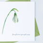 Snowdrop Card, Bereavement Sympathy Card ..Botanical 01, thumbnail 3 of 3