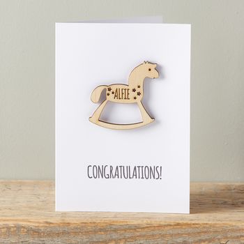 Personalised Children's Rocking Horse Card, 2 of 5