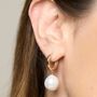Credo Gold Hoop Earrings With Baroque Freshwater Pearls, thumbnail 1 of 3