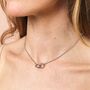 Stainless Steel Interlocking Rings Necklace In Silver, thumbnail 2 of 4