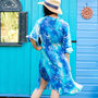 Cobalt Blue Watercolour Print Silk Dress, thumbnail 5 of 7