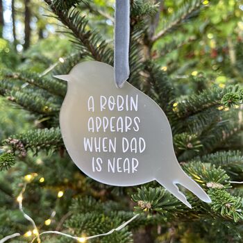 Personalised Robin Appears Memorial Christmas Bauble, 4 of 7