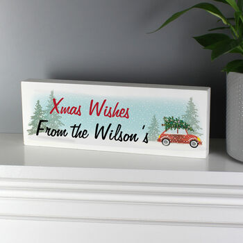 Personalised Driving Home For Christmas Block Sign, 2 of 4