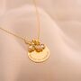 Honey Bee, Disc And Birthstone Message Necklace, thumbnail 4 of 12