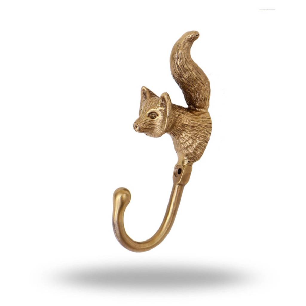 fox brass coat hook by trincaferro