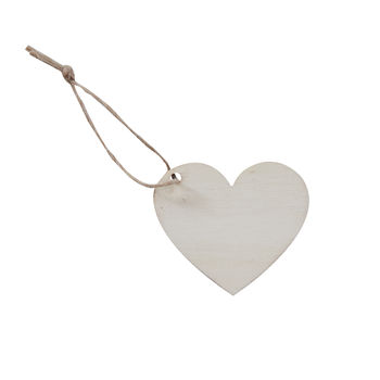 Natural Wooden Heart Shaped Wedding Tags, 3 of 4