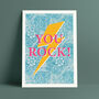 'You Rock' Lightning Bolt Print, thumbnail 2 of 5