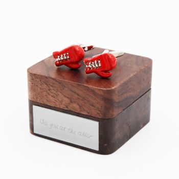 Personalised Red Boxing Glove Cufflinks, 4 of 4