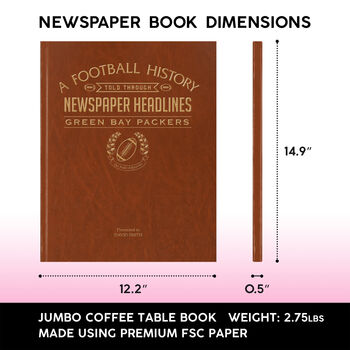 Green Bay Packers Personalised Nfl American Football Gift Newspaper History Book, 10 of 11