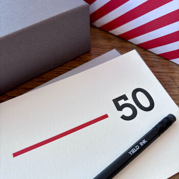 'Milestone 50' Letterpress Birthday Card, 4 of 4