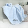 Personalised Blue Waffle Blanket And Lion Comforter Set, thumbnail 2 of 8