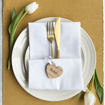 Wooden Heart Place Setting Napkin Tie, 6 of 10