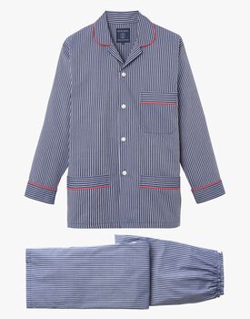 Men's Winchester Stripe Crisp Cotton Pyjamas, 3 of 3