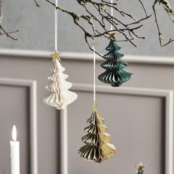 Set Of Three Hanging Paper Christmas Trees, 2 of 6