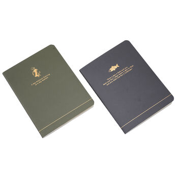Set Of Two A6 Green And Navy Fishing Notebooks, 2 of 4