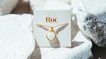 Clear Quartz Heart Pendant Necklace Real 18k Gold Plated Gift, 4 of 5