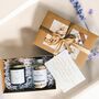 Aromatherapy Birthday Spa Gift For Her Botanical Candle And Bath Salt Scented With Pure Essential Oils, thumbnail 1 of 10