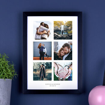Personalised Six Photos Couples Print, 5 of 8