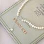 Elizabeth Ivory Silver Pearl Baroque Gala Charm Necklace, thumbnail 4 of 4