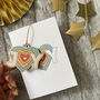 Joy Card With Removable Wooden Decoration Keepsake, thumbnail 1 of 3