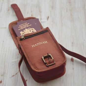 Personalised Mini Leather Messenger Bag, 5 of 9