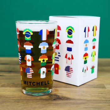 Personalised World Cup Supporters Printed Pint Glass, 3 of 8