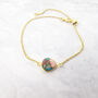 Pink Opal And Turquoise Gold Plated Adjustable Bracelet, thumbnail 1 of 5