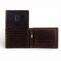 Personalised Men's Brown Leather Rfid Trifold Wallet, thumbnail 2 of 5