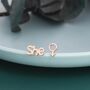 Mismatched Sterling Silver Female Symbol And She Stud Earrings, thumbnail 5 of 12